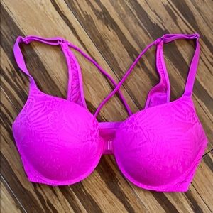 Pink front close bra
